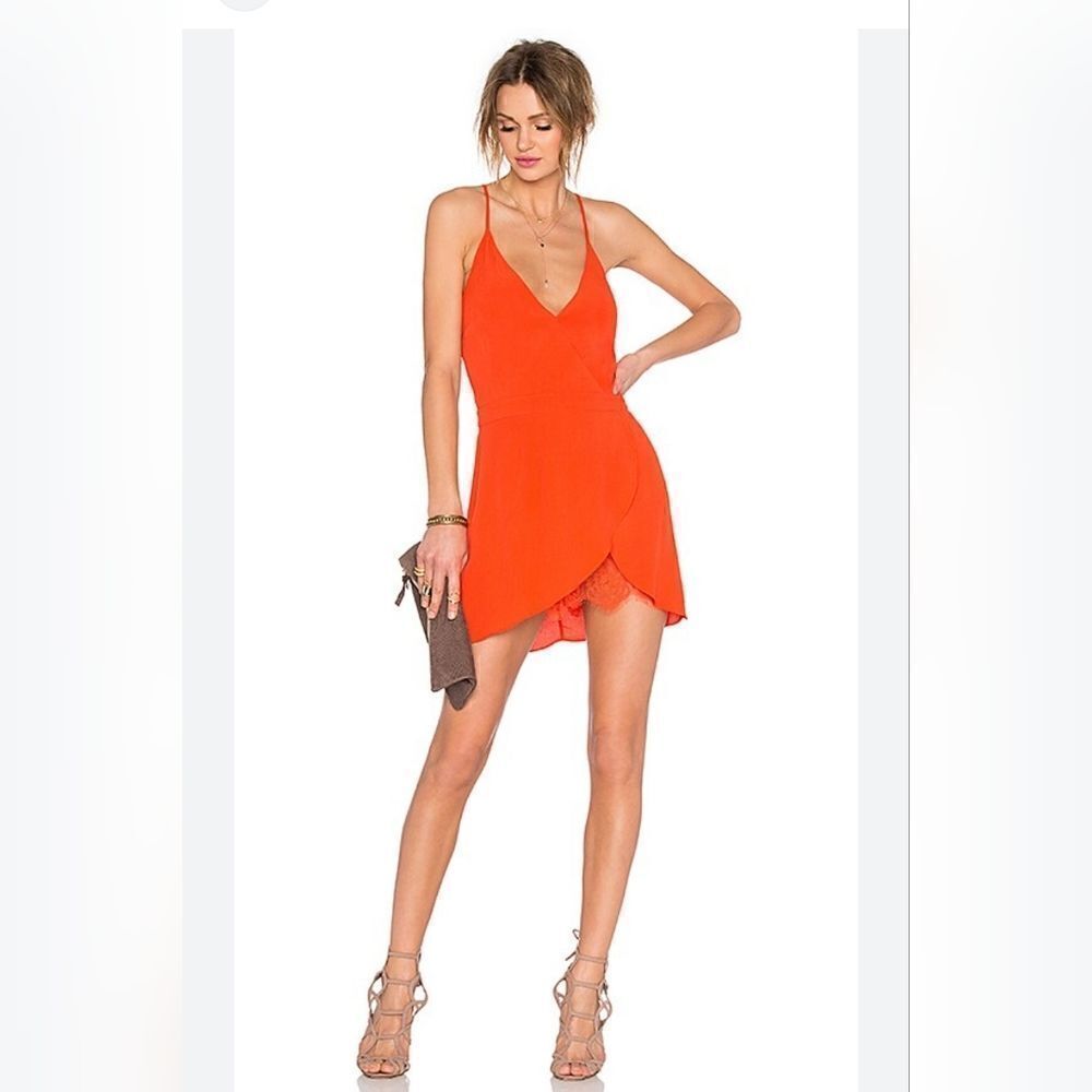 Lovers + friends Soulmate MINI dress in Coral reef